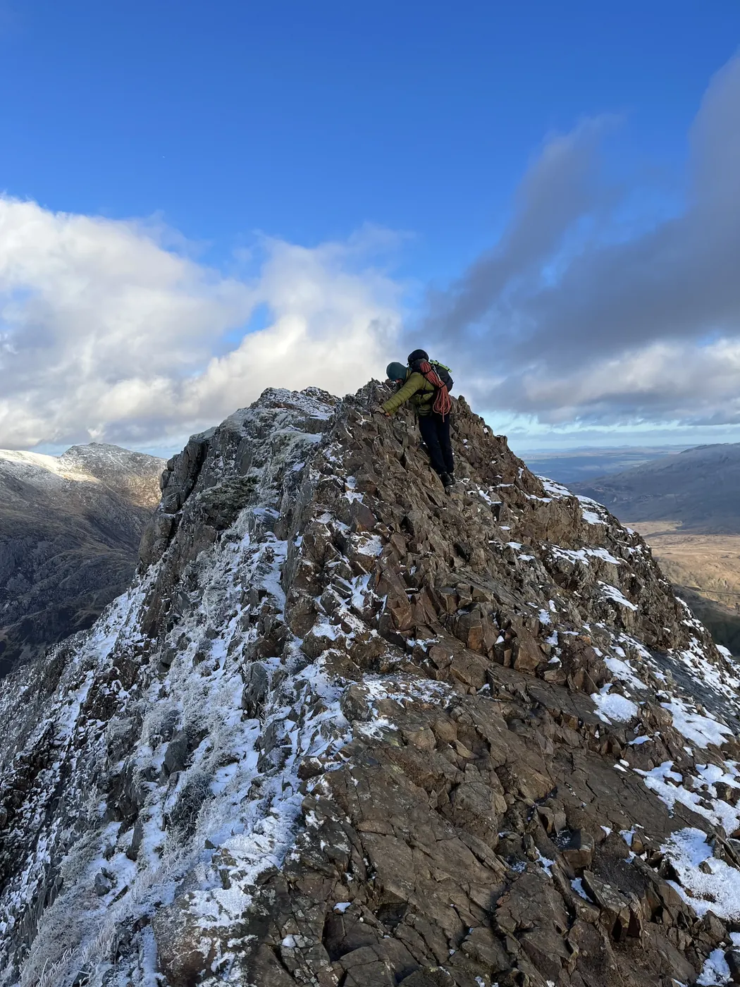 Scrambling on Crib Goch in Eryri
