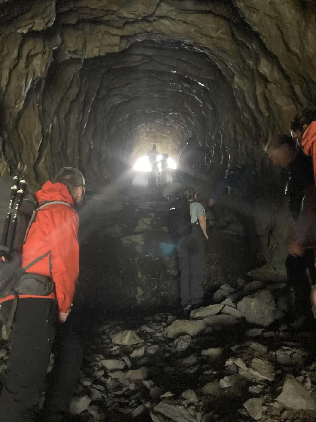 Group near Cwmorthin tunnel entrance